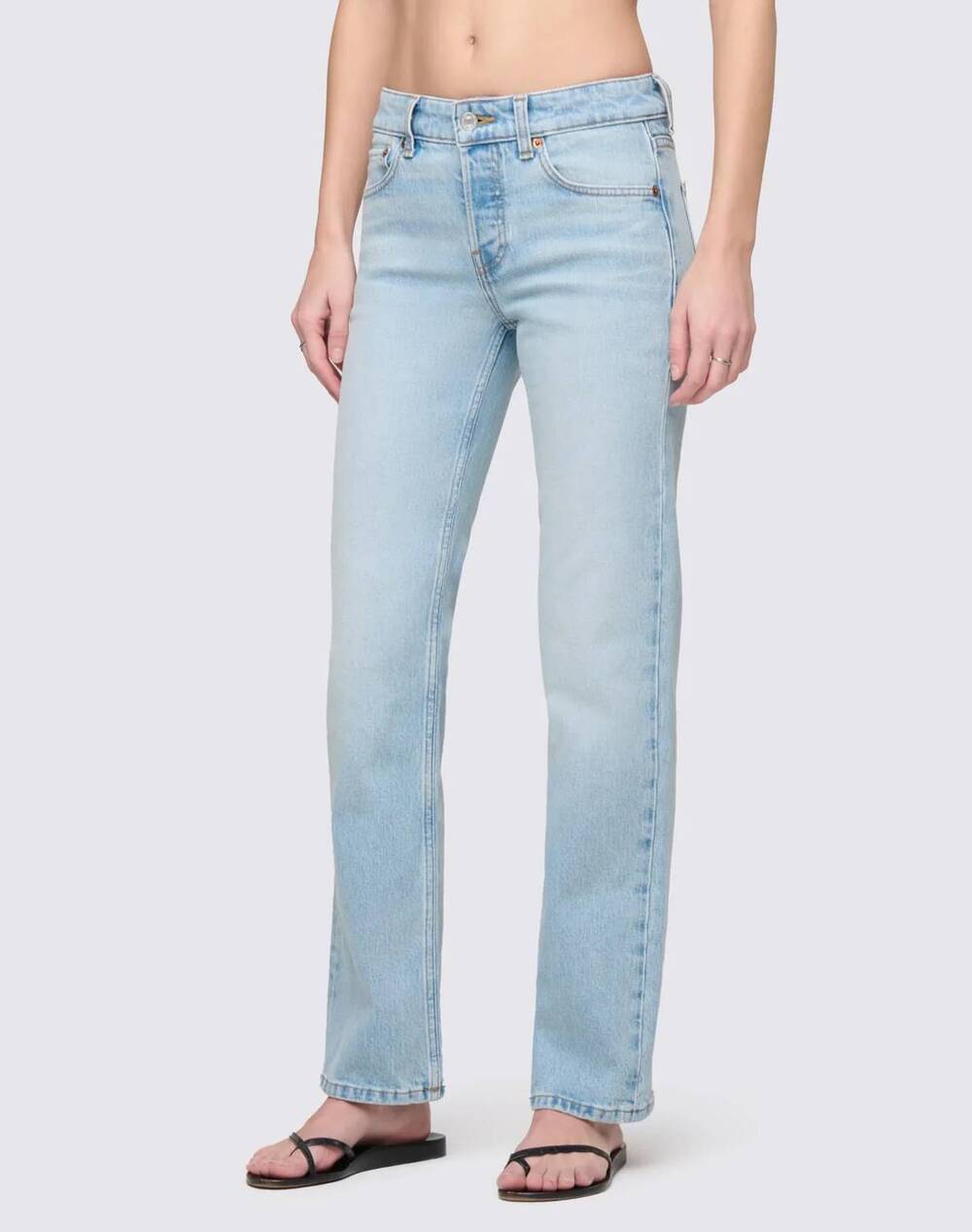 NEW RE/DONE slim straight crop jean in silver springs